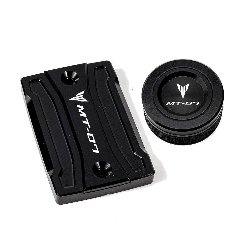 For Yamaha MT07 TRACER MT-07 2014-2022   Motorcycle Cylinder Cover Front Rear Brake Fluid Reservoir Cap Oil Filler Cap