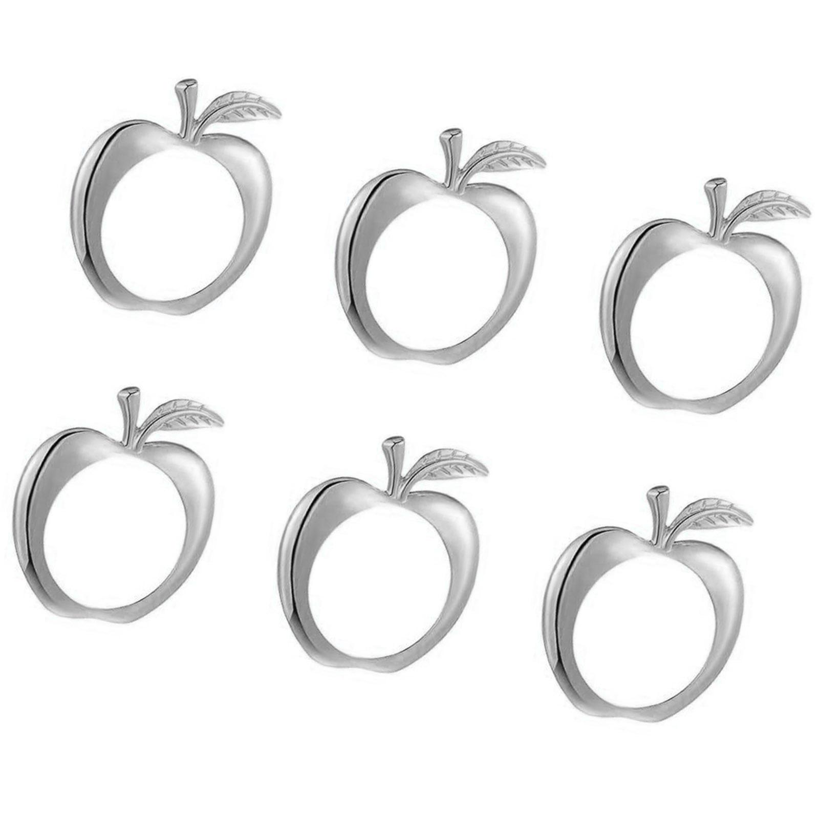 6pcs Unique Napkin Rings Serviettes Buckles Creative Fruit Napkin Rings Holder Wedding Decoration Simple Napkins Buckles