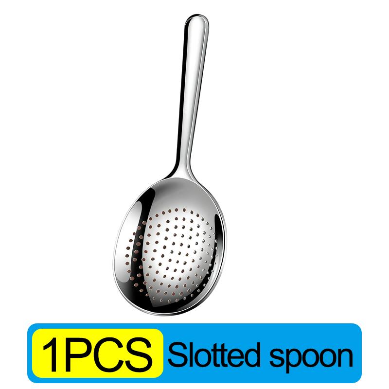 

Stainless Steel Serving Spoon Dining Soup Rice Spoon with Drain Hole Heat Insulated Handle household Kitchen Restaurant Utensils