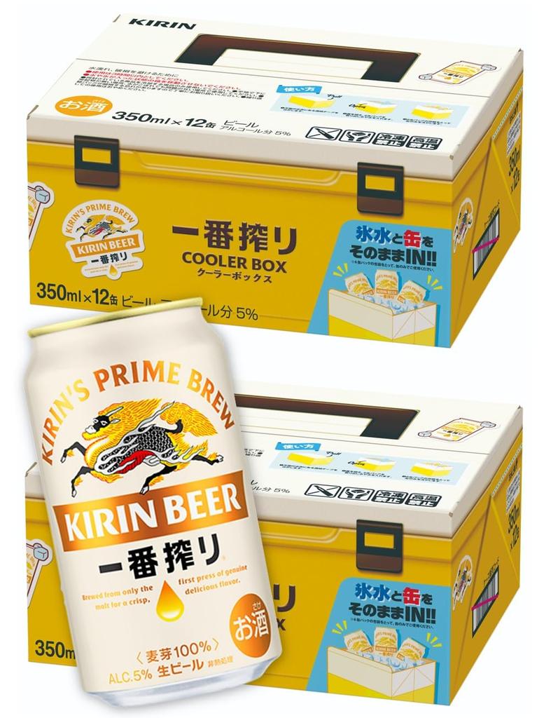 Kirin Ichiban Shibori Box X Draft Cooler Box 350ml X 24 Cans Beer, 350ml, 12-can 2, Beer,