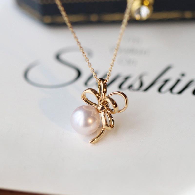 

Elegant S925 Sterling Silver Bow Pendant Necklace for Women S925 Silver