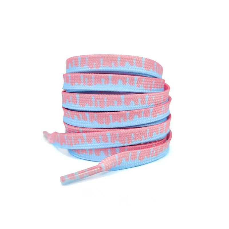 

Модные радужные шнурки для мороженого, плоские шнурки для обуви, кремовые шнурки-макароны для кроссовок 120/140/160 см, шнурки для обуви, аксессуары 120cm синий