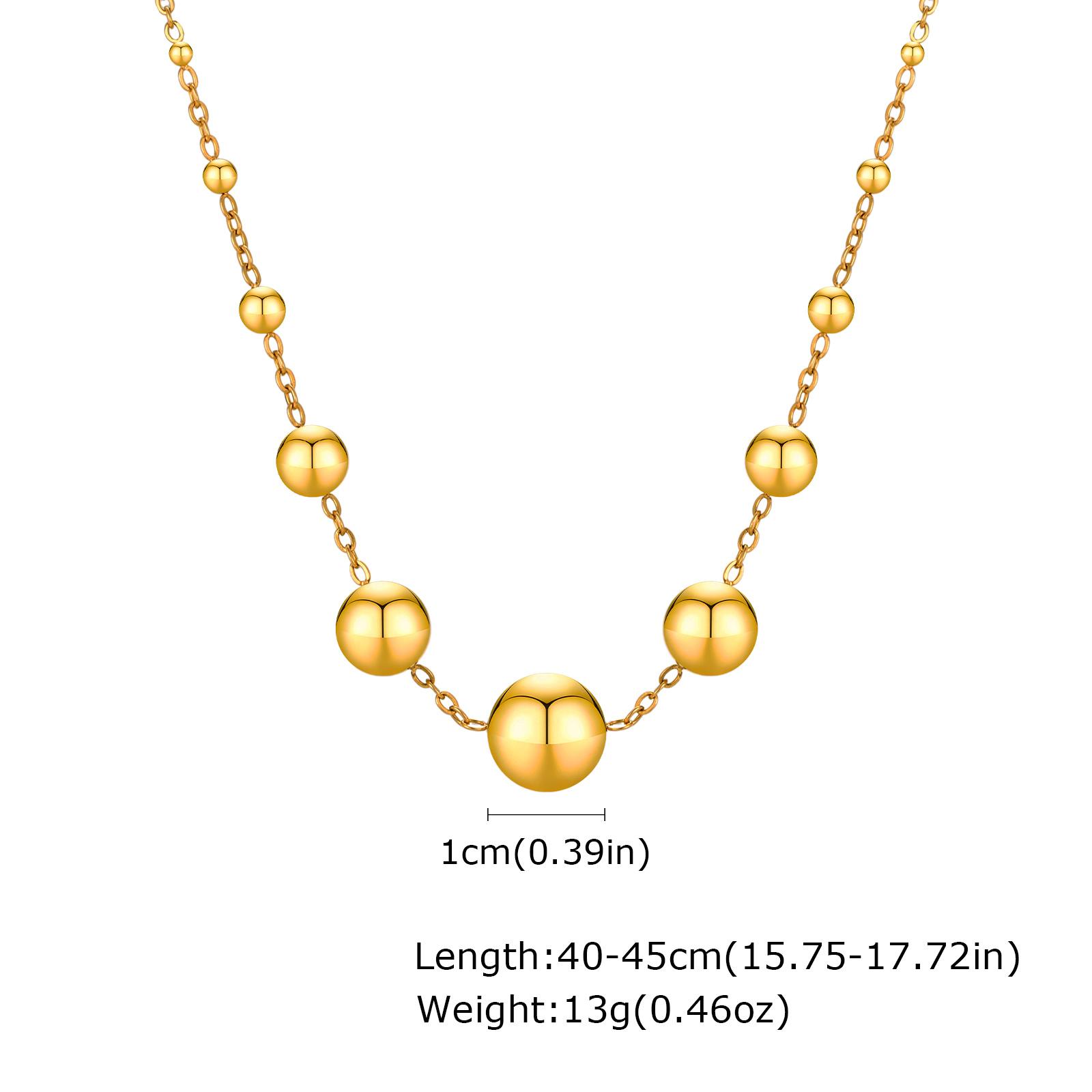 

Stainless Steel Jewelry Necklaces For Women Fashion Beaded Chain 18K Gold Color Mom Girlfriend Valentine s Day Gift Gift