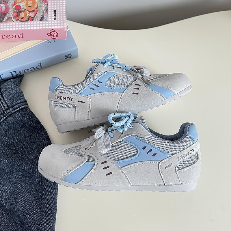 

Fashion 2025 Ladies Agan Sports Shoes Thick Sole Breathable soft-soled Shoes Leisure Vintage Derby shoes Girls Flats Shoes 40 синий