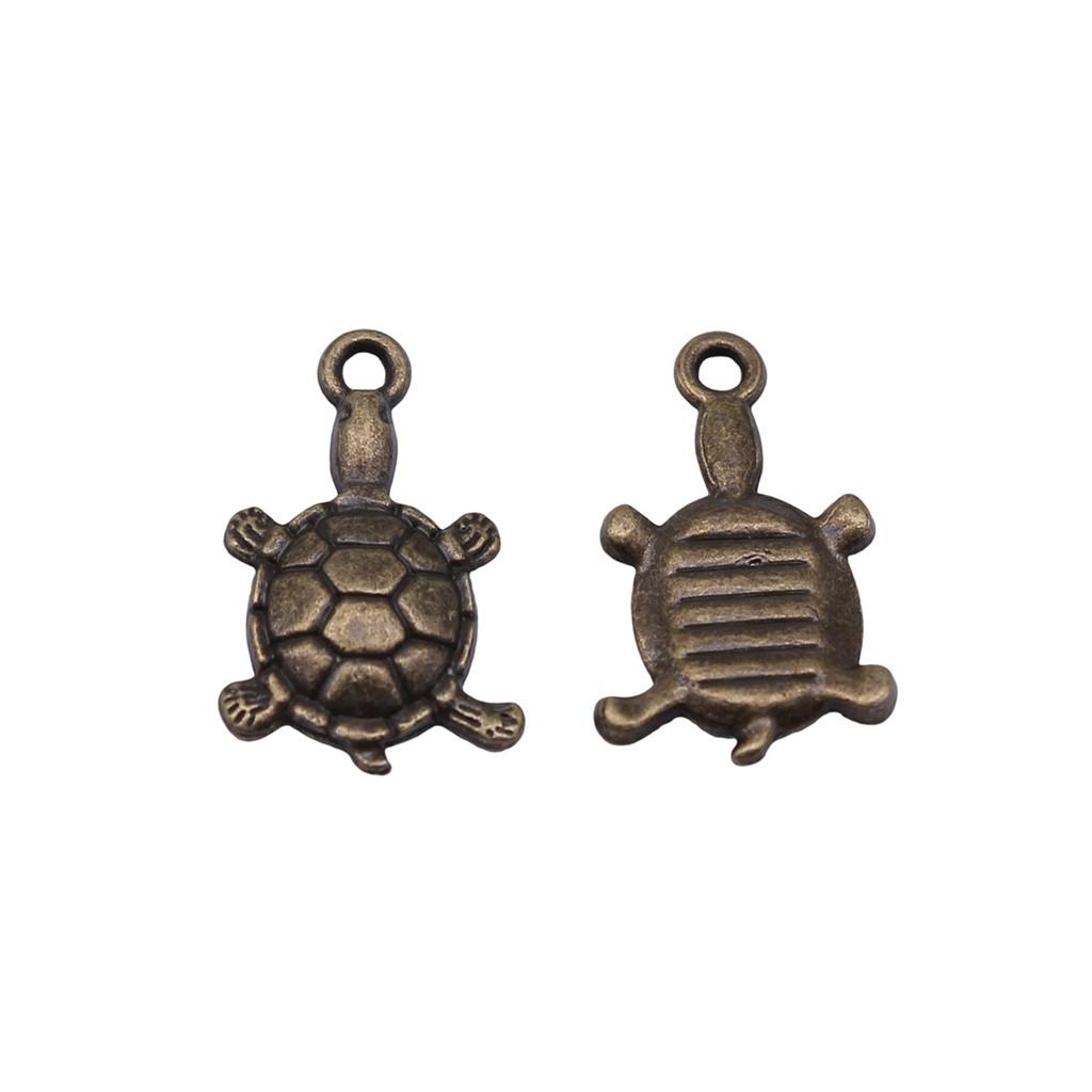 Turtle Charms Antique Bronze Silver Pendants For Animal Themed Jewelry Making