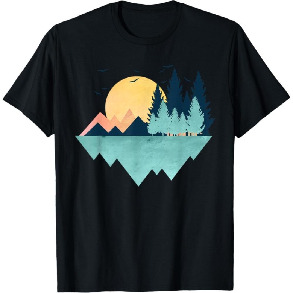 Забавная Геометрическая Гора Абстрактная Геометрия Подарки для улицы Футболка XXXXXL чёрный