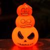 Lanterna di zucca di Halloween con illuminazione a LED, 3 livelli, lampada di zucca con sorriso spaventoso, lanterna di Halloween per la decorazione della porta d'ingresso e del portico