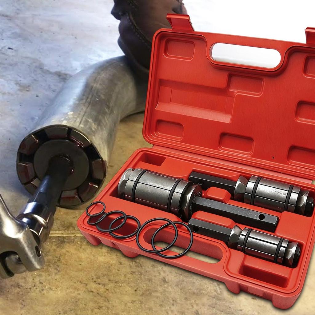 3pcs Exhaust Pipe Expander 1-1/8 To 3-1/2 Inches Pipes Automotive Tool Kit Tail Pipe Expander Muffler Tail Pipe Dent Removal Kit