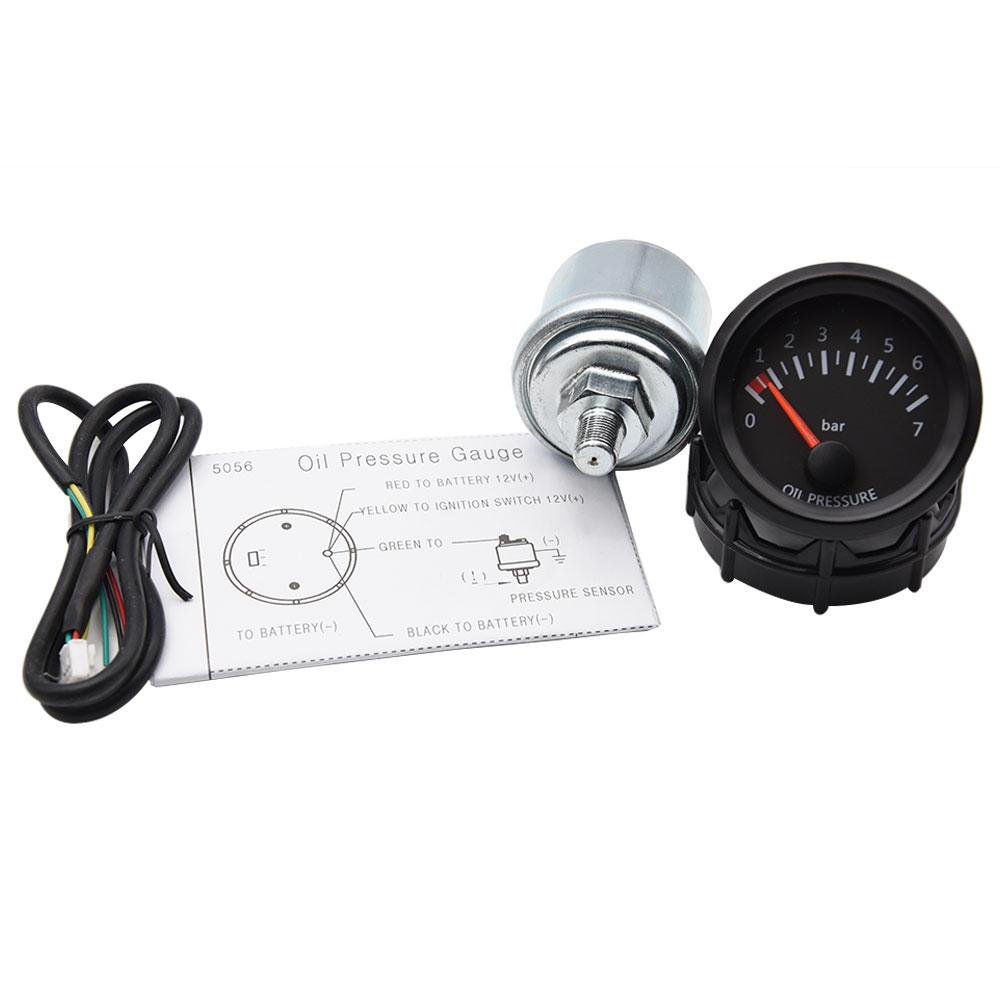 Universal 52mm 2" Oil Temp Temperature Gauge 50~150℃ Digital Pointer W/Sensor 1/8 NPT Car Meter Oil Pressure Gauge Bar Sensor