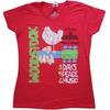 Woodstock T Shirt Vintage Classic Poster Official Womens Skinny Fit Red S