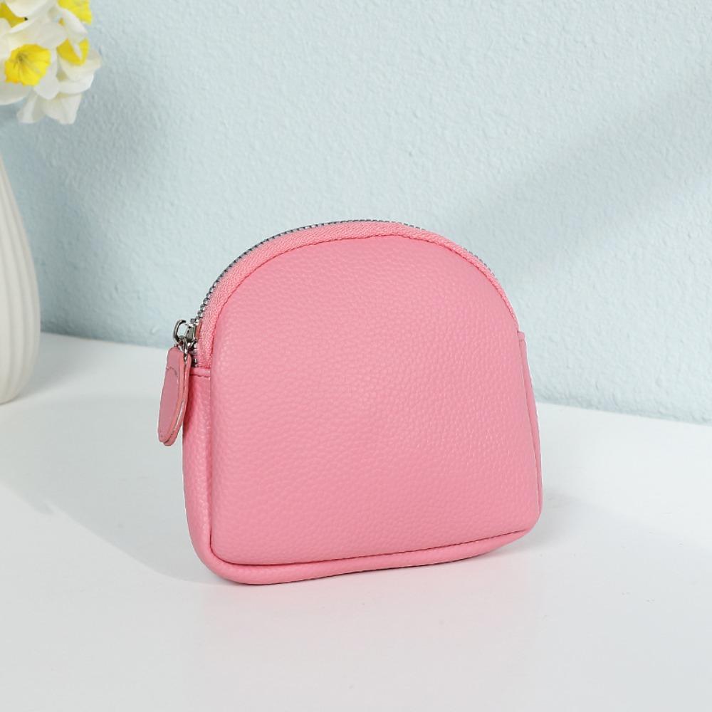 New PU Leather Women Short Wallet Solid Color Large Capacity Coin Purse Zipper Design Card Bag Holder Women Men