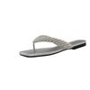 Fashion Low Heel Flip-flops Women's Fashion Square Head Clip Toe Beaded Soft Soled Non-slip Wear-resistant Flat Shoes