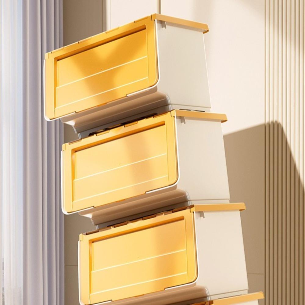 Durable Multi-Size Toy Storage Box Flip Cover Dustproof Flip Cover Storage Box Stackable 's Playroom Organizer Home Use