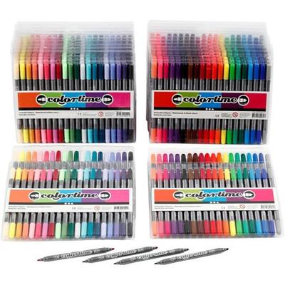 Colortime Double-tipped Markers, Line: 2.3+3.6 Mm, 24x20 Pieces, Classic Colors, Extra Color