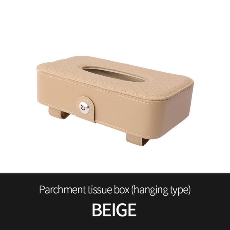 New! Car Tissue Box Multi-functional Leather Sun Visor Seat Back Hanging Tissue Pumping Paper Bag