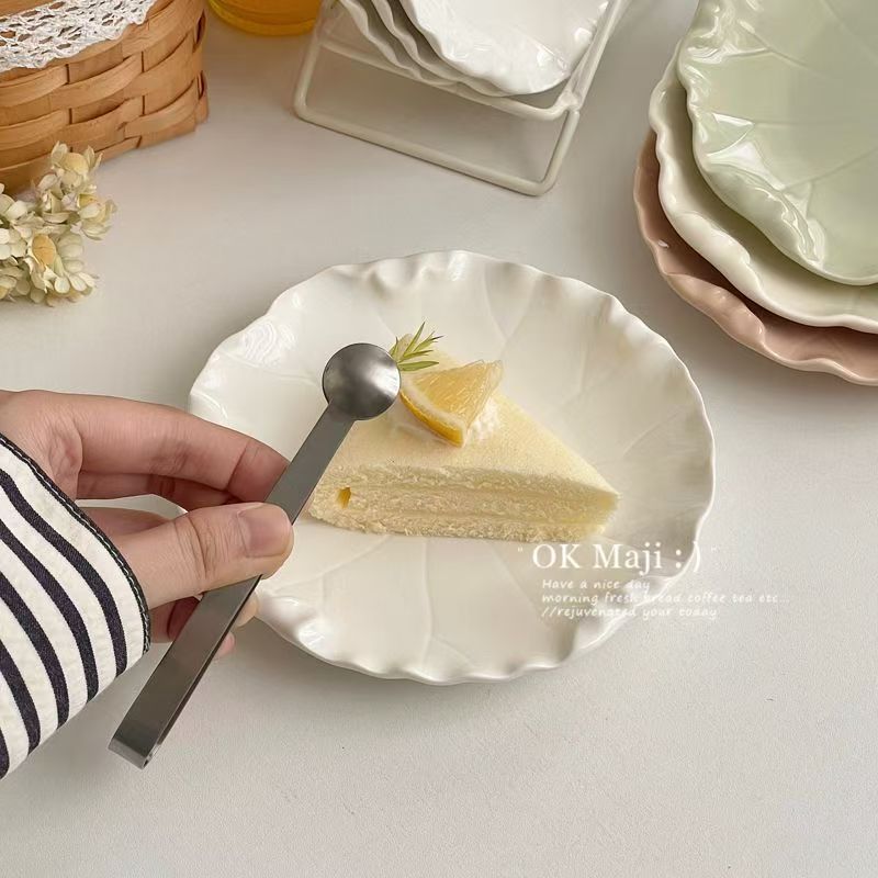 Korean Tableware Disch Plate Ceramic Snack Plate Fruit Plate Dessert Cake Plate Breakfast Dessert Dinnerware Home Dish Plate