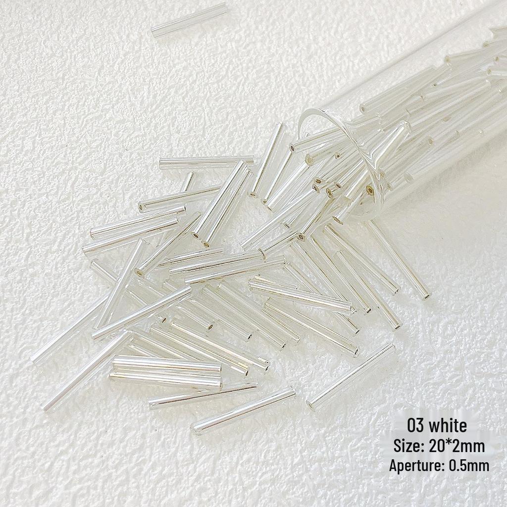 20mm HyunA Skleněné korálky, Tvar trubičky, Sypané pro DIY korálkování, Náramky, Náhrdelníky