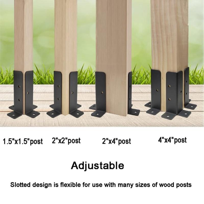 Verstellbare Terrassenpfostenanker Basiswinkel Tragbar Robust Verstärktes Zubehör für Sichere Terrassenstrukturstütze