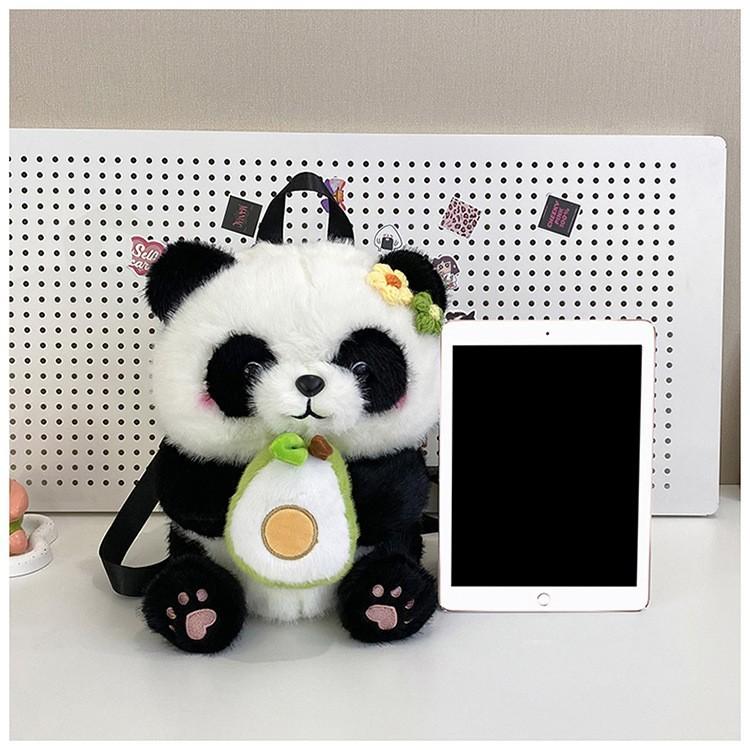 Panda Plush Backpack For Girls With Breathable Design And Secure Zipper Closure For Daily Use
