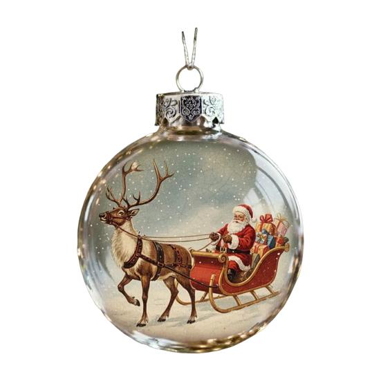 Vintage Christmas Baubles Plastic Hanging Ornaments with Classic Holiday Designs Festive Tree Decor for Home Office Party