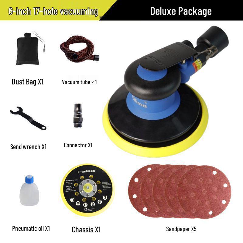 5-inch Stainless Steel Pneumatic Orbital Sander & Car Polisher