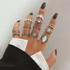 Inel vintage din argint antic Set de inele cu pietre prețioase pentru bărbați și femei Bijuterii decorative punk gotice Accesorii de petrecere
