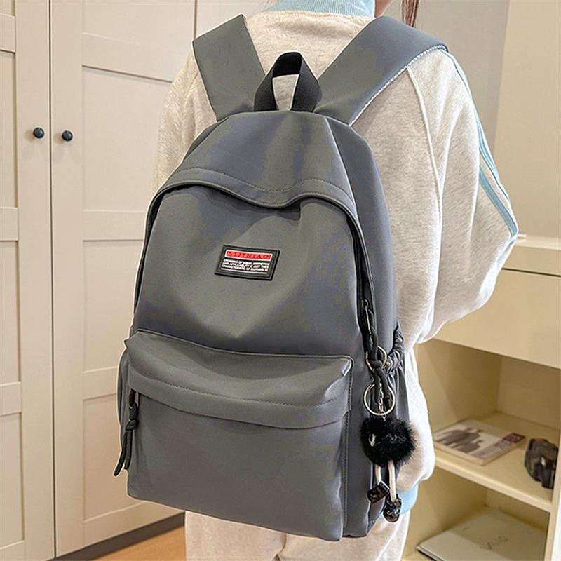 Plecak studencki damski prosty casualowy jednolity kolor o dużej pojemności