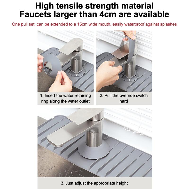 Tappetino Assorbente in Silicone per Rubinetto Cucina, Paraspruzzi per Lavello, Tappetino Protettivo per Piano di Lavoro, Tappetino Drenante per Bagno, Cucina, Accessori
