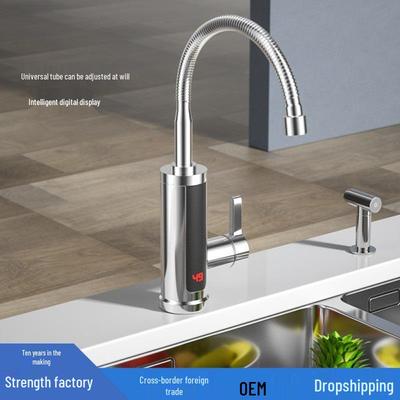 Robinet Electric Instant cu Încălzire, Argintiu, Dublă Utilizare pentru Apă Caldă și Rece