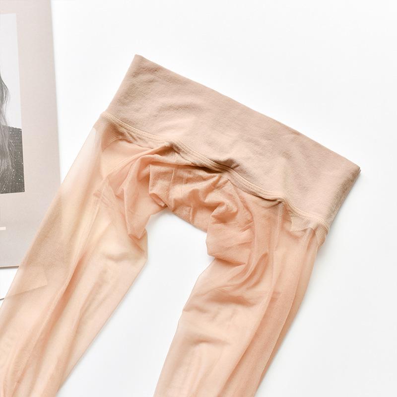 1DSilky Shiny Seamless Stockings Aurora Women's Summer Black Sexy Oily Seamless Ultra-Thin Open Crotch Pantyhose