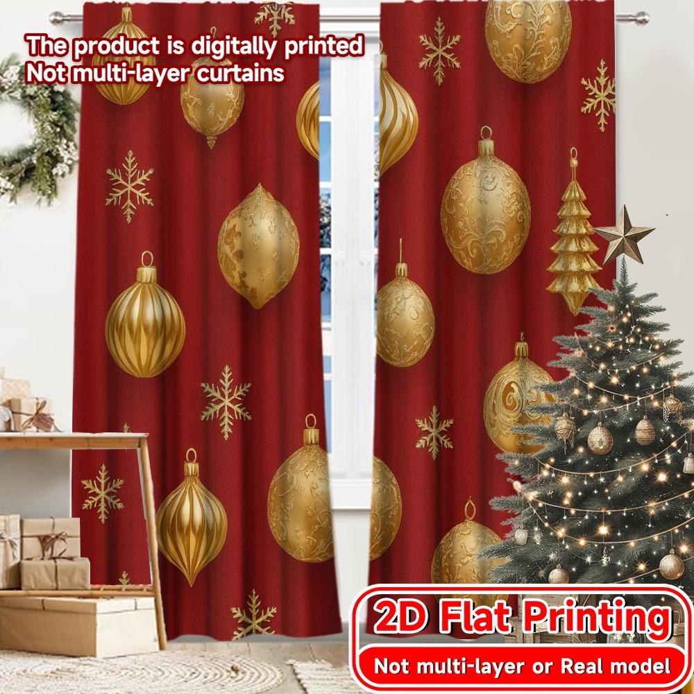 

2D Flat Printing 2pcs Festive Elegance(3) Popular Fashionable Curtains Fabric Curtains Home Decor for Living Room Home 100*130 HOOK 1pcs