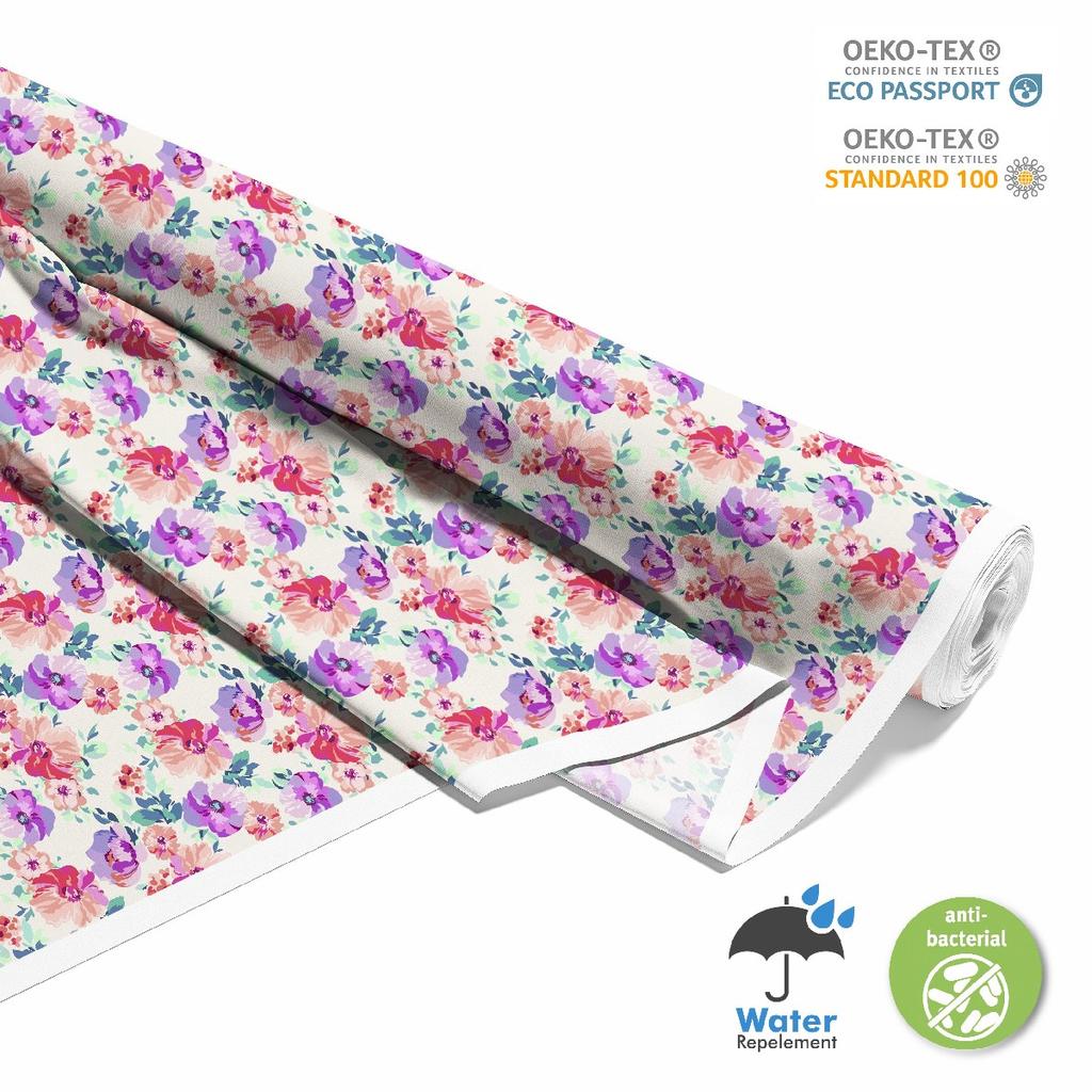 Outdoor Dekostoffe Oxford - Motiv Aquarell Blumen I Dx109