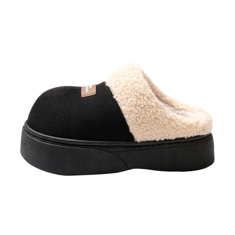 2025 New Suede Suede Cotton Slippers Autumn and Winter Indoor Home Thick-bottomed Plush Outer Cotton Slippers