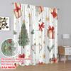2pcs  2D plane printing Creative Curtains Christmas Tree Bow Gift Snowflakes Versatile Fabric (without rod) Decorations Outdoor