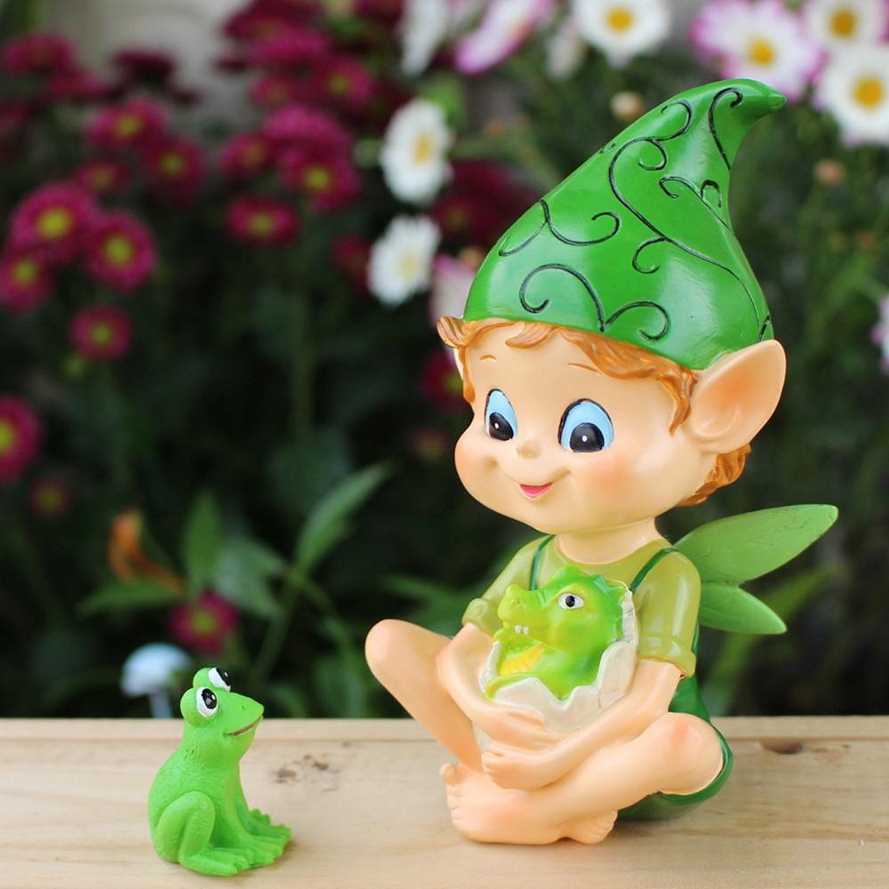 Resin Crafts Garden Elf Decor Funny Frog Figurine Creative Elf Frog Statue  Bonsai Decoration