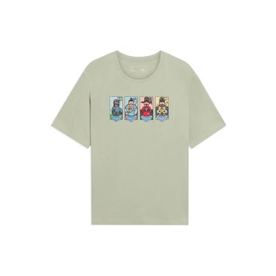 Sport Life Series Cartoon Print T-Shirt Men Tops Desert-Green AHSS365-5