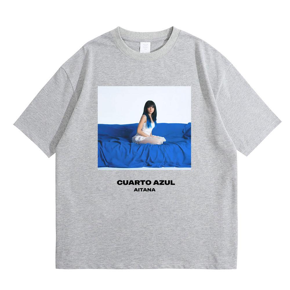 Singer Aitana CUARTO AZUL World Tour 2026 Merch T-shirt Unisex Women Fashion Casual Oversized T-shirts Streetwear Unisex Fans Gift
