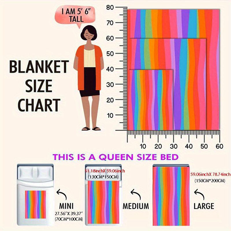 Rainbow Stripes Joy Blanket Reversible Flannel Throw for Colorful Decor AllSeason Comfort Modern Cheer Gift