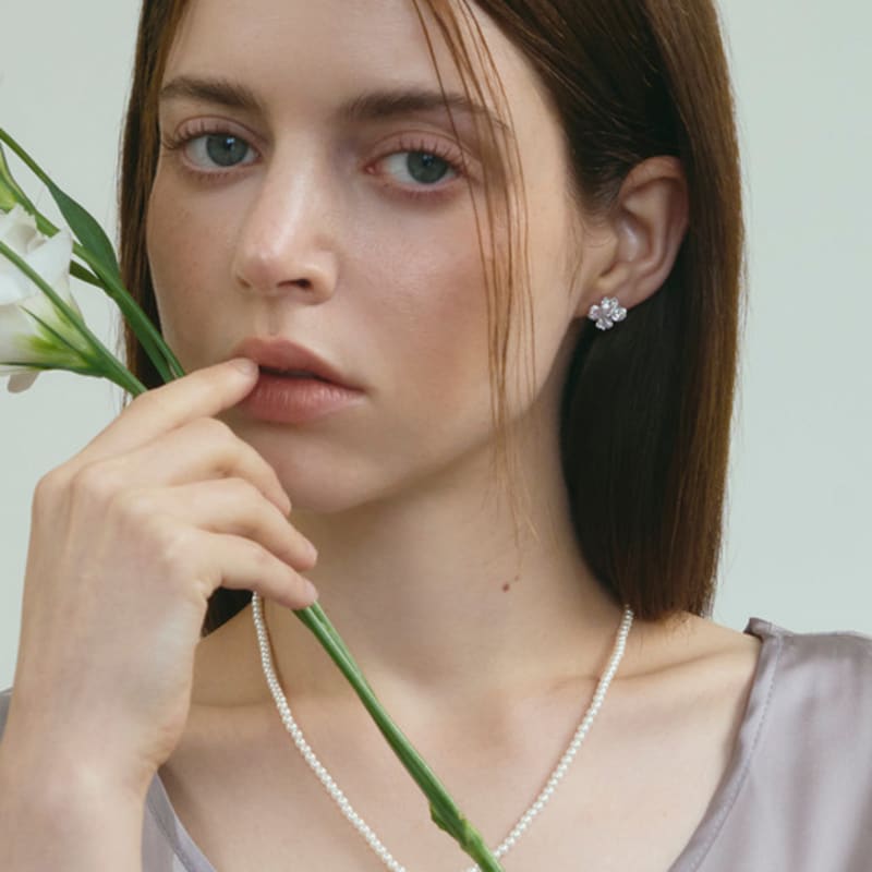 TORTOISE [Silver925] Cetin Clover Earrings (#silver#gold)