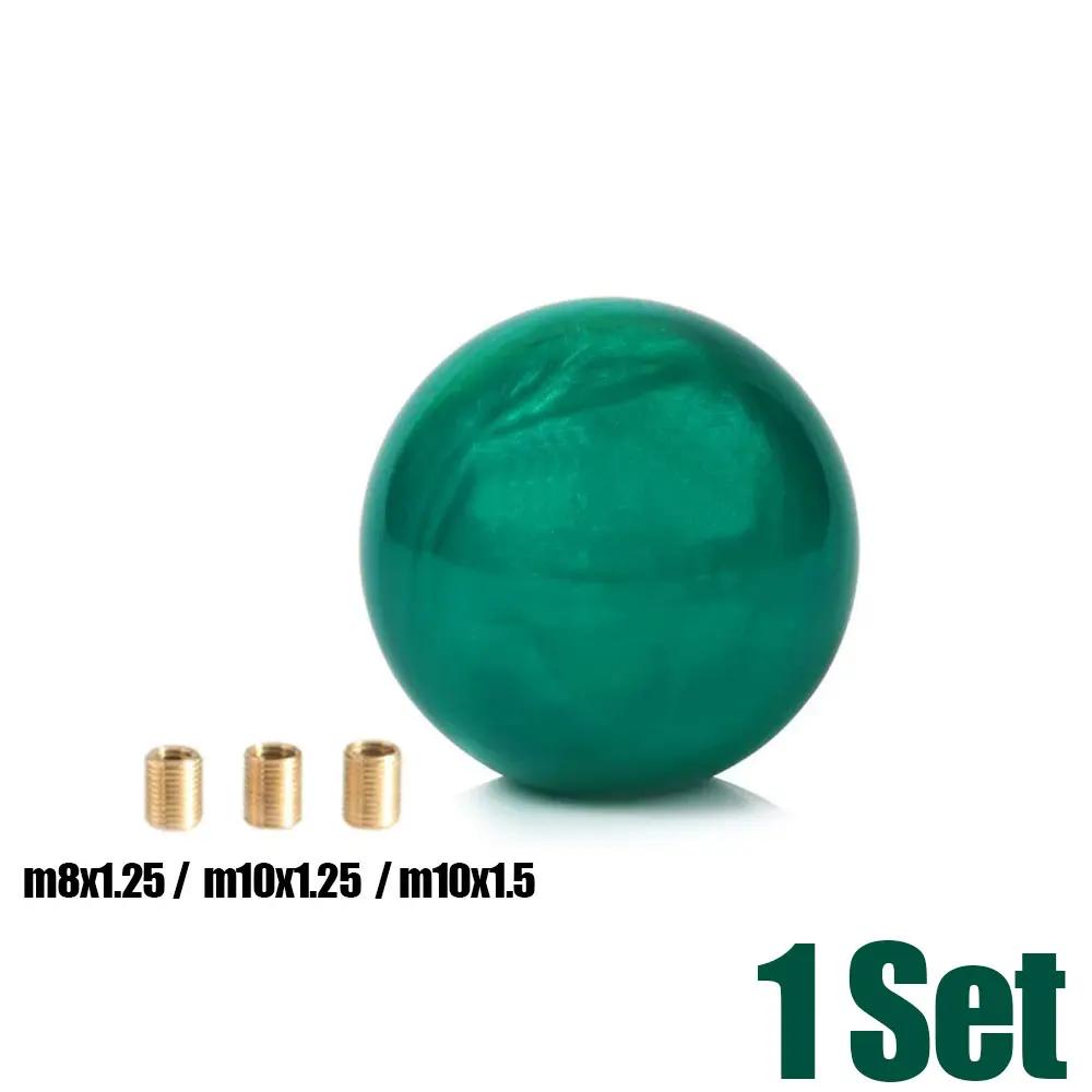 Car Transmission Stick Round Ball Manual Shifter Lever Handle Gear Shift Knob Decoration Head with 3 Adapters Auto Accessories