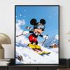 Disney diamond painting kit handmade diy5D home decoration gift unique idea Mickey skiing fun winter scene masterpiece craft project
