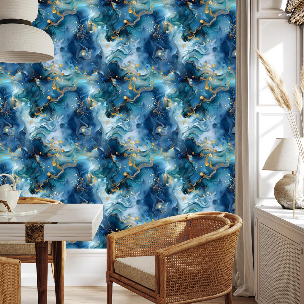 Ink blue, turquoise, navy blue and azure wallpaper 50x1000