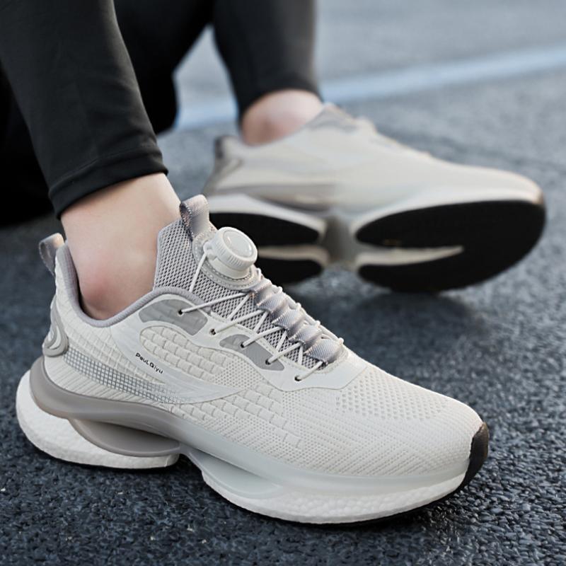 Spring and Autumn Summer Men's Rotating Button Running Shock Absorption Breathable Casual Sports Shoes