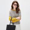 Haut Tricot Kemeng Boka pour Femme Rayé Mélange de Soie Fausse Deux Pièces Manches Longues