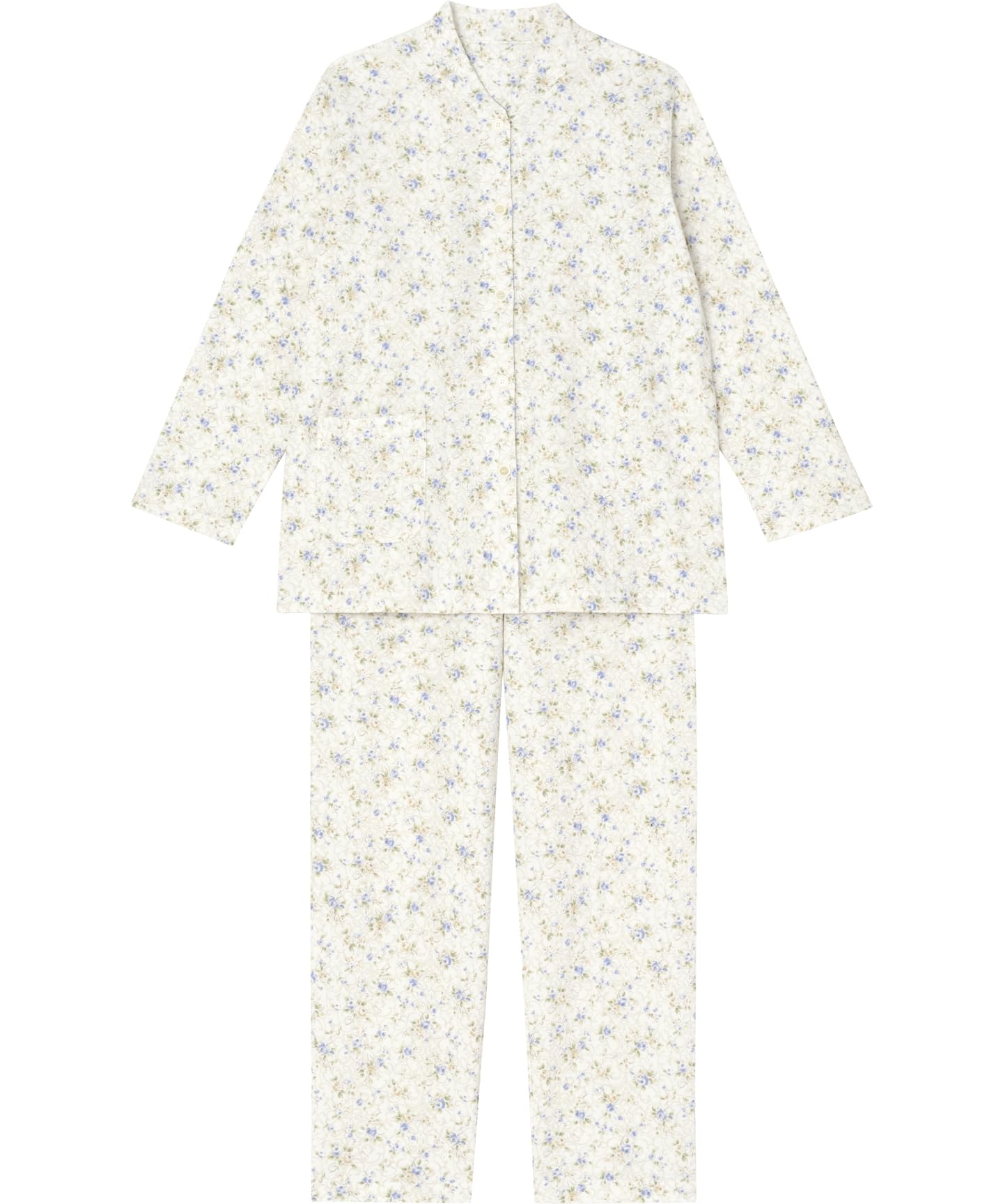 

EP6001 Комплект пижамы с длинным рукавом из хлопка, теплый, свободного кроя, рубашка White Wing/Wacoal Женский, женские брюки, 100% (Сторона кожи), Материал, Посадка, Стиль, белый