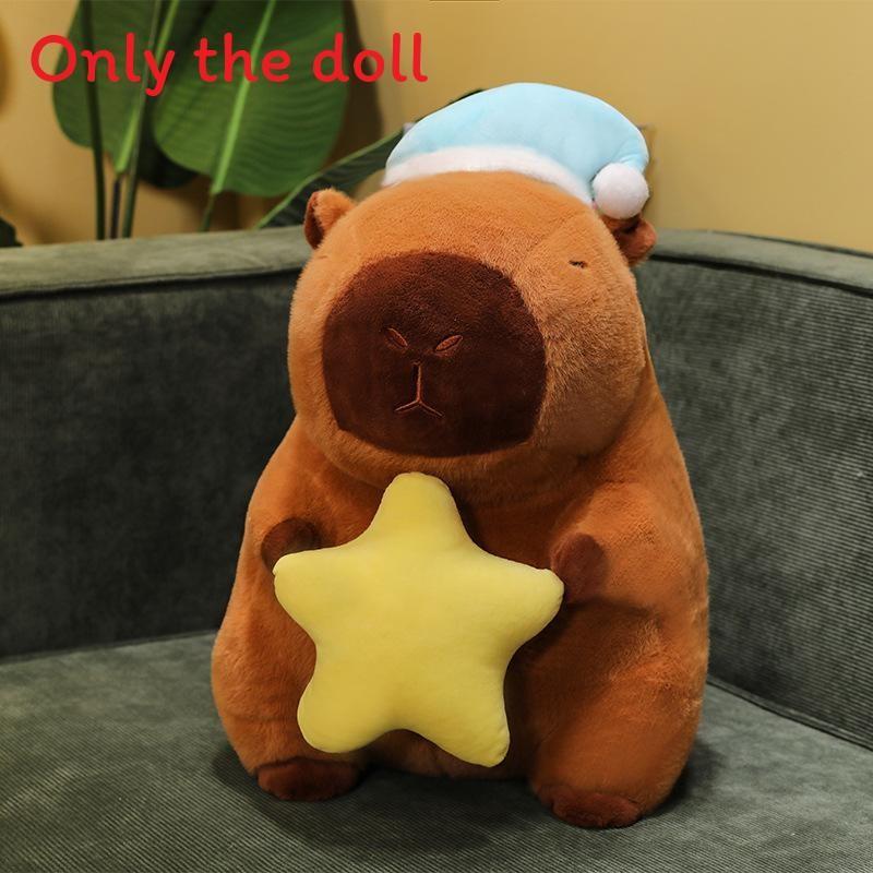 Cute Moon Star Sleeping Hat Capybara Cartoon Plush Toy For Children Gift