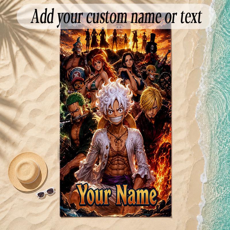 Beach TowelOne Piece Custom Name Text Personalized Soft Towel for Beach Pool Indoor Home Decor Gift