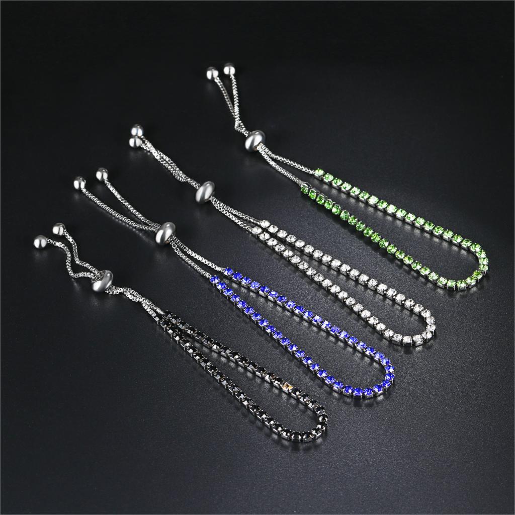 ZHOUYANG Tennis Bracelet For Women 4 4 Claws Mosaic Cubic Zirconia Silver Jewelry Gift H095