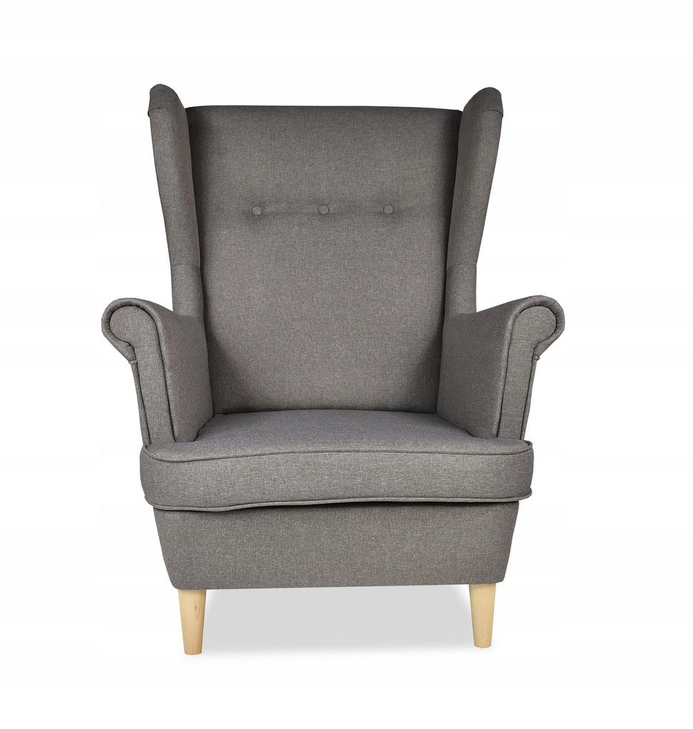 ARI Scandinavian Family Meble Wing Chair, Grey Relaxation Classic Throne