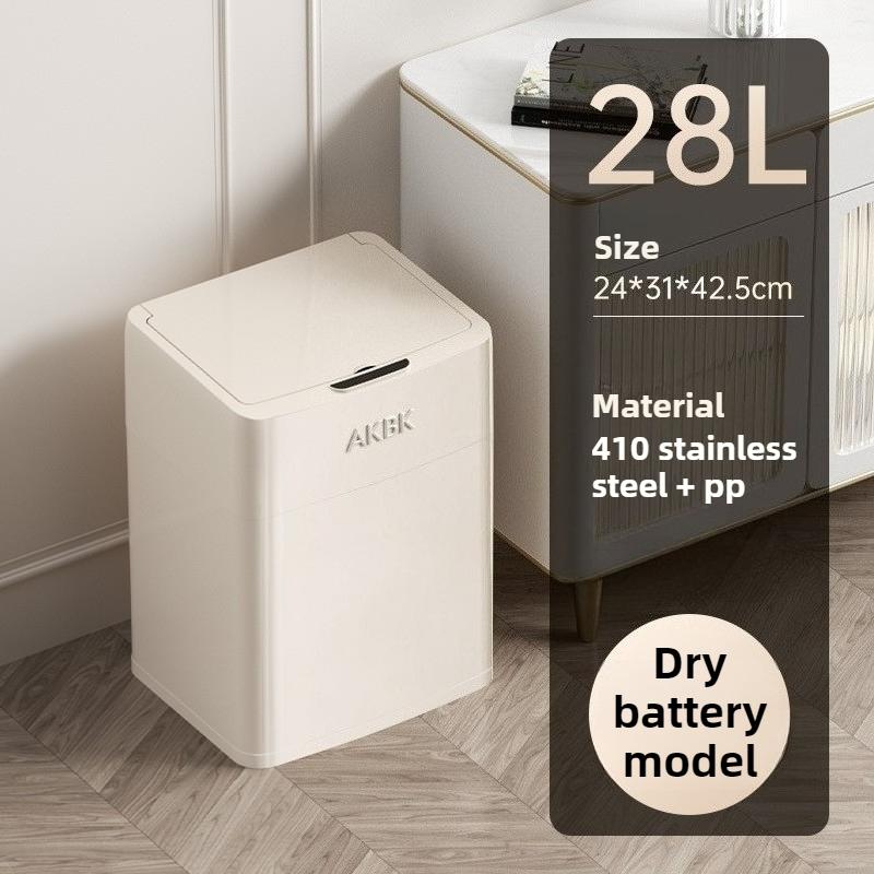 

Intelligent Induction Trash Can Stainless Steel Waste Bins Automatic Litter Bin Living Room with Lid Large Capacity Garbage Can